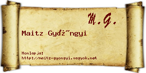 Maitz Gyöngyi névjegykártya