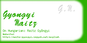 gyongyi maitz business card